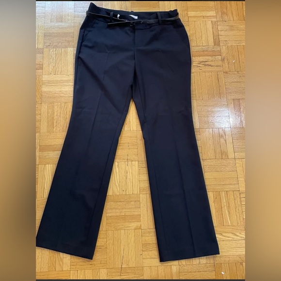 Calvin Klein black dress pants with removable belt. (pockets sewn shut). Size 4 - Picture 1 of 6